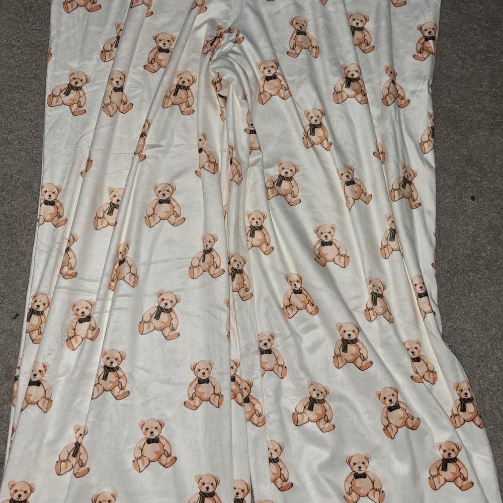 Forever 21 Teddy Bear Print Pajama Pants - Cream
